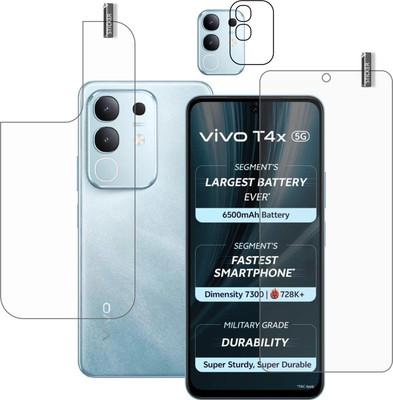 GARUDA GLASS Front and Back Screen Guard for VIVO T4X 5G with camera lens protector {flexible}(Pack of 3)