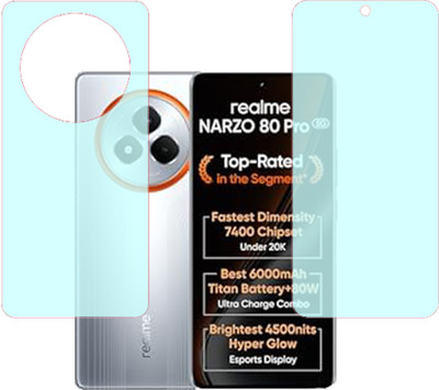 VAYUVAULT Front and Back Screen Guard for realme Narzo 80 Pro 5G, Front Screen Guard Matt finish, Back Screen Guard Matte finish(Pack of 2)
