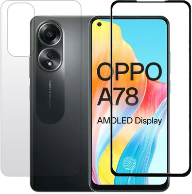 KMPERED Front and Back Tempered Glass for Oppo A78 4G(Pack of 2)