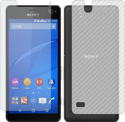 MOBART Front and Back Screen Guard for SONY XPERIA C4 DUAL (Front Matte Finish & Back 3d Carbon Fiber)(Pack of 2)