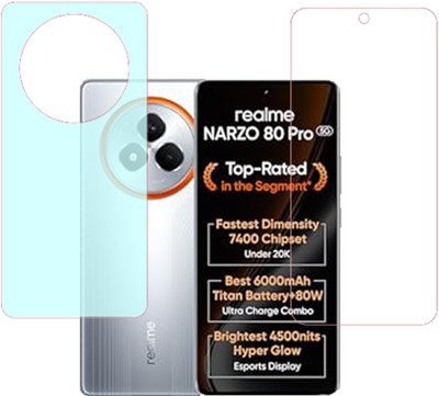 VAYUVAULT Front and Back Screen Guard for realme Narzo 80 Pro 5G, Front Screen Guard Glossy finish, Back Screen Guard Matt finish(Pack of 2)