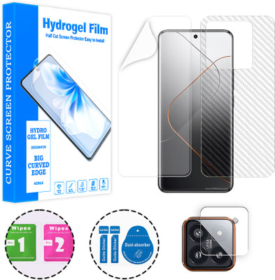ARBAN Front and Back Screen Guard for Xiaomi 14 Pro (1 HYDROGEL SCREEN PROTECTOR WITH 1 CARBON FIBER SKIN AND 1 CAMERA LENS PROTECTOR)(Pack of 1)