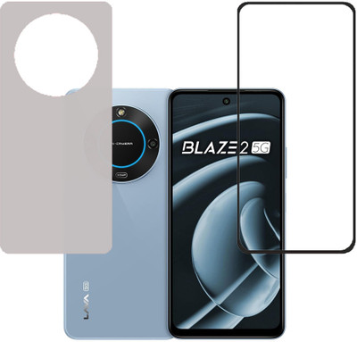 VAYUVAULT Front and Back Tempered Glass for LAVA Blaze 2(Pack of 2)