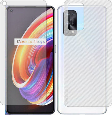 MOBART Front and Back Screen Guard for REALME X7 PRO (Front Matte Finish & Back 3d Carbon Fiber)(Pack of 2)
