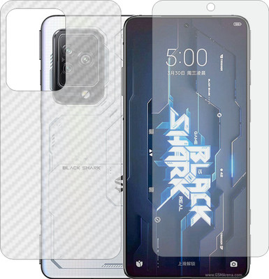 ZINGTEL Front and Back Screen Guard for XIAOMI BLACK SHARK 5 PRO 5G (Front Matte Finish & Back 3d Carbon Fiber)(Pack of 2)