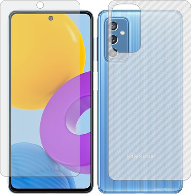 MOBART Front and Back Screen Guard for SAMSUNG GALAXY M52 5G (Front Matte Finish & Back 3d Carbon Fiber)(Pack of 2)