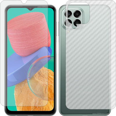 ZINGTEL Front and Back Screen Guard for SAMSUNG GALAXY M33 (Front Matte Finish & Back 3d Carbon Fiber)(Pack of 2)