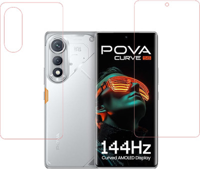KARTRAY Front and Back Screen Guard for Tecno Pova Curve 5G, Front Clear Back Clear(Pack of 2)