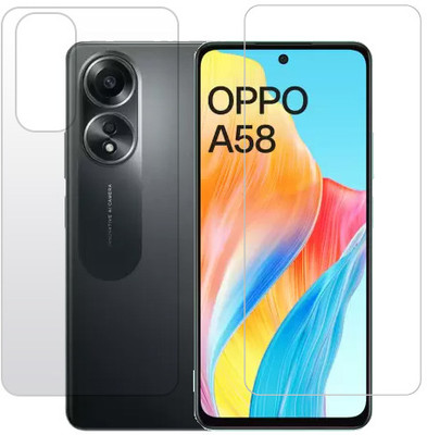 KMPERED Front and Back Tempered Glass for Oppo A58 4G(Pack of 2)