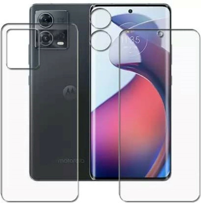 DVTECH Front and Back Screen Guard for TPU Clear Front And Carbon Fiber BackMotorola Edge 30 Fusion(Pack of 1)