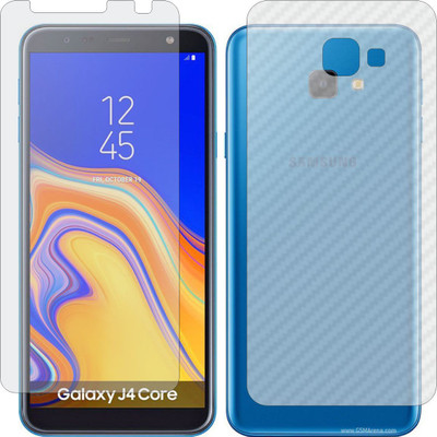 MOBART Front and Back Screen Guard for SAMSUNG GALAXY J4 CORE 2019 (Front Matte Finish & Back 3d Carbon Fiber)(Pack of 2)