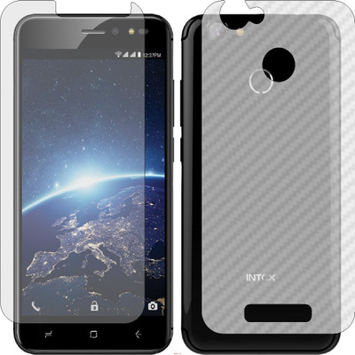 Mobling Front and Back Screen Guard for INTEX INDIE 15 (Front 9H Hardness Matte & Carbon Fiber Skin for Back)(Pack of 2)