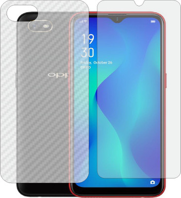 ZINGTEL Front and Back Screen Guard for OPPO CPH1923 A1K (Front Matte Finish & Back 3d Carbon Fiber)(Pack of 2)