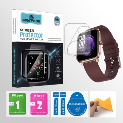 SOMTONE Front and Back Screen Guard for Fire-Boltt Ninja Pro Max Plus 1.83 inch Smartwatch 2 PROTECTOR + 2 WIPES + 2 DUST REMOVAL STICKER + 1 WIPER(Pack of 2)