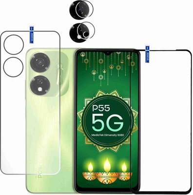 Olonga Front and Back Screen Guard for ITEL P55 5G 9.12(Pack of 3)