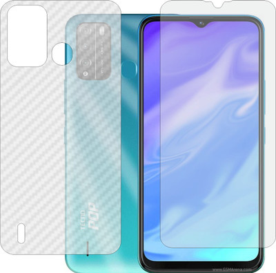 ZINGTEL Front and Back Screen Guard for TECNO POP 5X (Front Matte Finish & Back 3d Carbon Fiber)(Pack of 2)