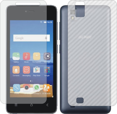 Mobling Front and Back Screen Guard for GIONEE PIONEER P2M (Front 9H Hardness Matte & Carbon Fiber Skin for Back)(Pack of 2)