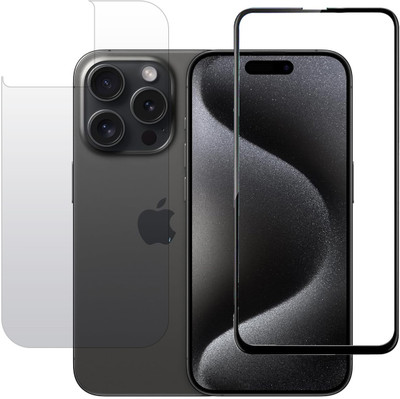 KMPERED Front and Back Tempered Glass for iPhone 15 Pro Max(Pack of 2)
