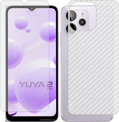 Mobling Front and Back Screen Guard for LAVA YUVA 2 PRO (Front 9H Hardness Matte & Carbon Fiber Skin for Back)(Pack of 2)