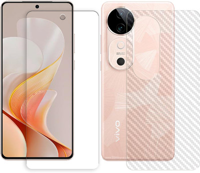 SOMTONE Front and Back Screen Guard for vivo S19 5G (1 FRONT UNBREAKABLE TEMPERED WITH 1 BACK CARBON FIBER SKIN)(Pack of 1)