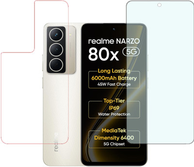 SPRITZEN Front and Back Screen Guard for Realme Narzo 80x 5G, Matte Tempered glass, Back Screen Guard With Glossy Finish(Pack of 2)