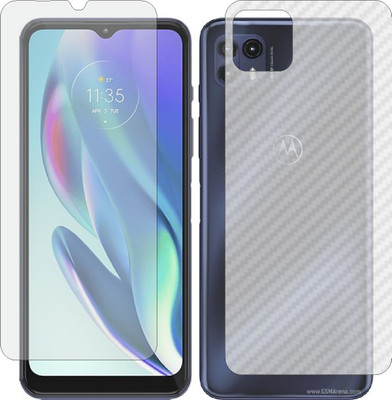 MOBART Front and Back Screen Guard for MOTOROLA MOTO G50 5G (Front Matte Finish & Back 3d Carbon Fiber)(Pack of 2)