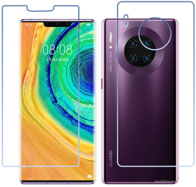 DVTECH Front and Back Screen Guard for TPU Clear Front And Carbon Fiber BackHuawei Mate 30E Pro 5G(Pack of 1)