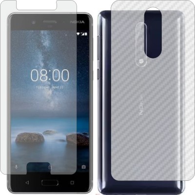 Mobling Front and Back Screen Guard for NOKIA TA 1004 NOKIA 8 (Front 9H Hardness Matte & Carbon Fiber Skin for Back)(Pack of 2)