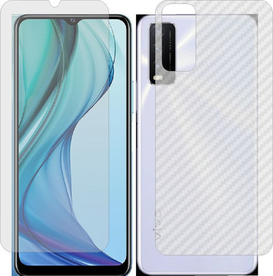 ZINGTEL Front and Back Screen Guard for VIVO Y30 STANDARD (Front Matte Finish & Back 3d Carbon Fiber)(Pack of 2)