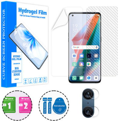ARBAN Front and Back Screen Guard for Oppo Find X3 Pro (1 HYDROGEL SCREEN PROTECTOR WITH 1 CARBON FIBER SKIN AND 1 CAMERA LENS PROTECTOR)(Pack of 1)