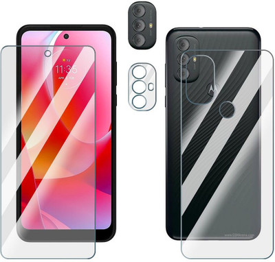 FCS Front and Back Screen Guard for Motorola Moto G Power (2022) Front+Back+Camera (Glossy)(Pack of 3)