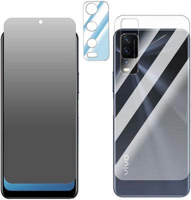 FCS Front and Back Screen Guard for Vivo Y20S Front + Back + Camera (Matte)(Pack of 3)