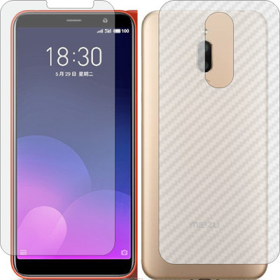 Mobling Front and Back Screen Guard for MEIZU 6T (Front 9H Hardness Matte & Carbon Fiber Skin for Back)(Pack of 2)