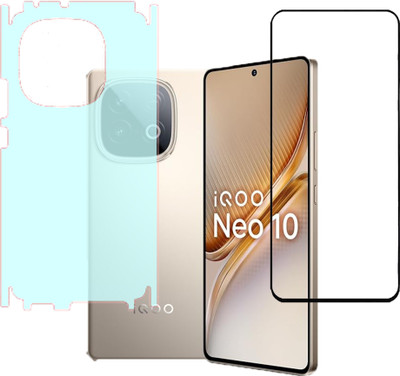 VAYUVAULT Front and Back Screen Guard for Iqoo Neo 10, Tempered Glass, Back Screen Guard Matte finish, Back Screen Guard With Side(Pack of 2)