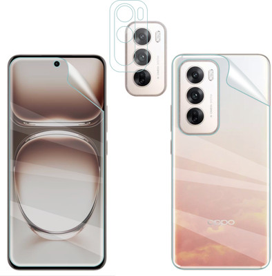 Vatsin Front and Back Screen Guard for Oppo Reno 12 5G, Ultra Thin Hydrogel Soft TPU Screen Guard for Oppo Reno 12 5G [With Rear Camera Lens Guard](Pack of 3)