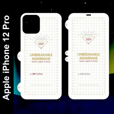 yuvu77 Front and Back Screen Guard for Apple iPhone 12 Pro, Membrane front and back, back with logo cut(Pack of 2)