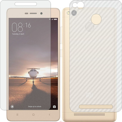 Mobling Front and Back Screen Guard for MI REDMI 3S PRIME (Front 9H Hardness Matte & Carbon Fiber Skin for Back)(Pack of 2)