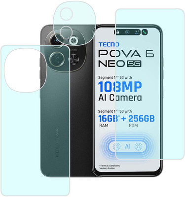 MOKPLZ Front and Back Screen Guard for TECNO POVA 6 NEO 5G(Pack of 3)