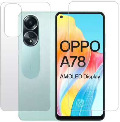 KMPERED Front and Back Tempered Glass for Oppo A78 4G(Pack of 2)