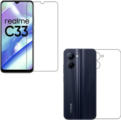 wooden craft Front and Back Screen Guard for realme C33 {Flexible}, RMX3624, C33(Pack of 2)