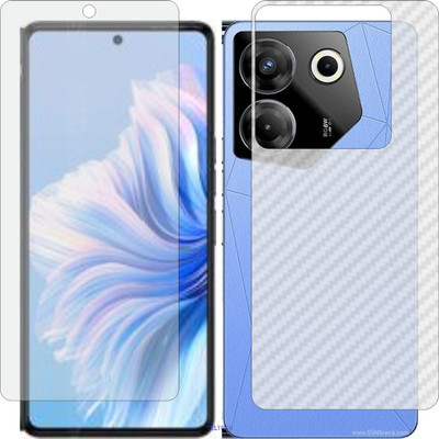 TELTREK Front and Back Screen Guard for TECNO CAMON 20 PRO (Front Matte Finish & Back 3d Carbon Fiber)(Pack of 2)