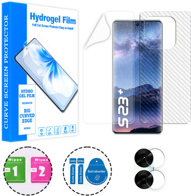 SOMTONE Front and Back Screen Guard for itel S23 Plus (1 HYDROGEL SCREEN PROTECTOR WITH 1 CARBON FIBER SKIN AND 1 CAMERA LENS PROTECTOR)(Pack of 1)