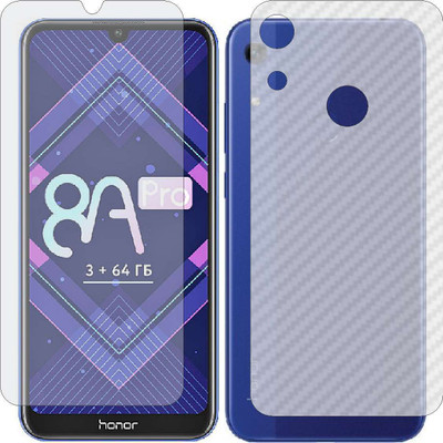 ZINGTEL Front and Back Screen Guard for HONOR 8A PRIME (Front Matte Finish & Back 3d Carbon Fiber)(Pack of 2)