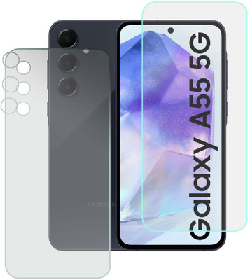 MOKPLZ Front and Back Screen Guard for SAMSUNG GALAXY A55 5G(Pack of 3)