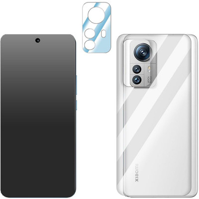 FCS Front and Back Screen Guard for Xiaomi 12S Front+Back+Camera (Matte)(Pack of 3)