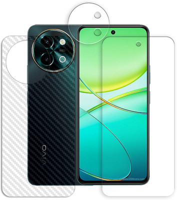 ARBAN Front and Back Screen Guard for CLFB1-vivo Y38 5G (1 FRONT UNBREAKABLE TEMPERED WITH 1 BACK CARBON FIBER SKIN AND 1 CAMERA LENS PROTECTOR)(Pack of 1)