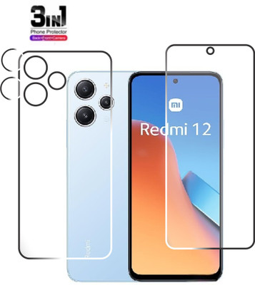 chakoor Front and Back Screen Guard for Xiaomi Redmi 12(Pack of 3)