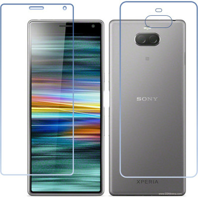 DVTECH Front and Back Screen Guard for 9H Crystal Clear Front And Carbon Fiber BackSony Xperia 10(Pack of 1)