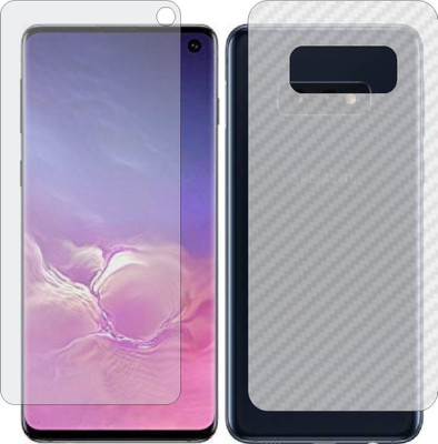 MOBART Front and Back Screen Guard for SAMSUNG GALAXY S10 E (Front Matte Finish & Back 3d Carbon Fiber)(Pack of 2)