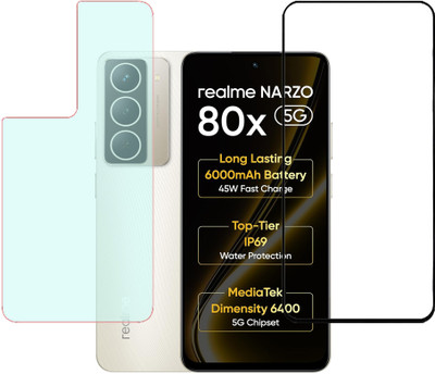 SPRITZEN Front and Back Screen Guard for Realme Narzo 80x 5G, Edge to Edge Tempered Glass, Back Screen Guard With Matte Finish(Pack of 2)
